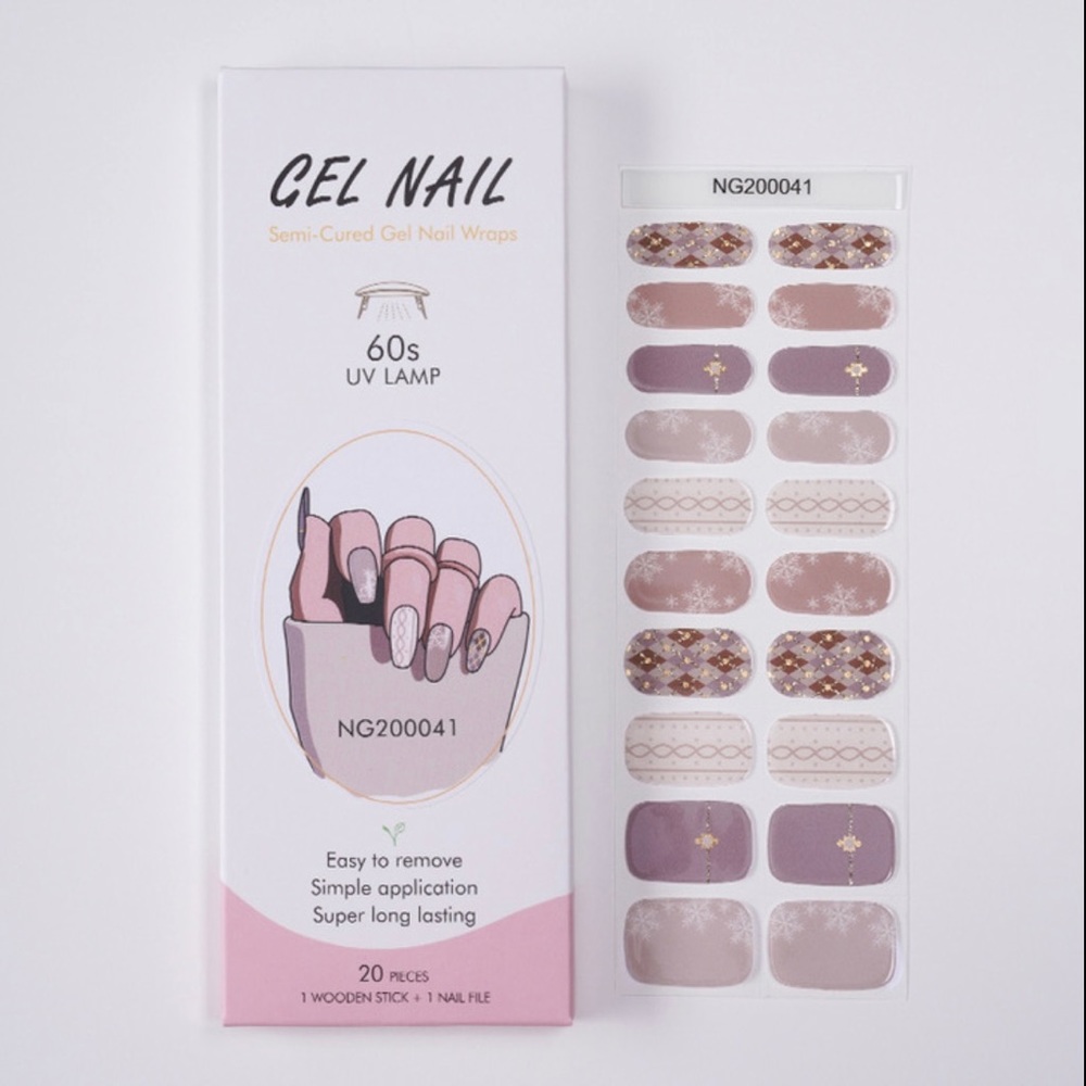 5/$25! Gel Nail Semi-Cured Gel Nail Wraps with wooden stick & Nail file